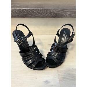 Donald J Pliner Couture sandals Black Color suede&leather SZ 7 Made In Italy